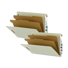 Classificatn Folders, Lgl, Recycled, 2 Div, 10/BX, GY Green