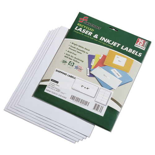 Shipping Labels,Inkjet/Laser,2"x4",10/Sht,25 Sht/PK,WE