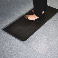 Sit Or Stand Chairmat, 45"x53", Clear/Black