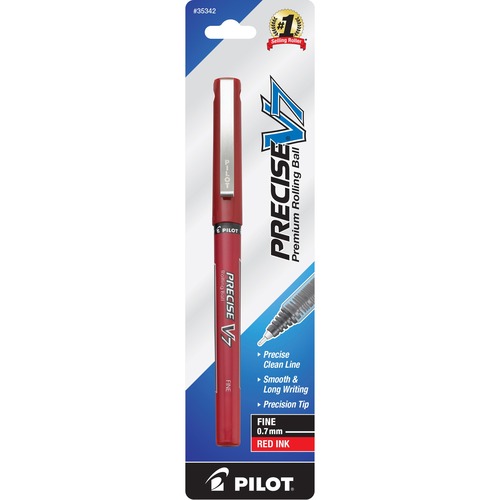 Roller Ball Pen, Nonrefillable, Fine, Red