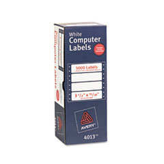 Pin Fed Labels, 1 Across, 15/16"x3-1/2", 5000/BX, White