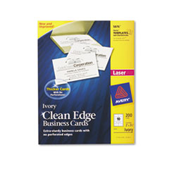 Printable Business Cards,2-Sides,200/PK,3-1/2"x2",Ivory