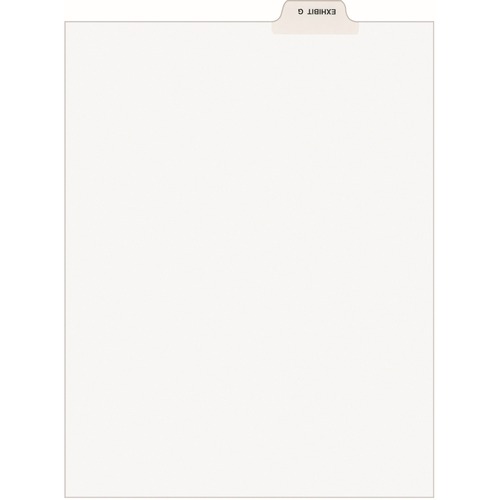 Divider, "Exhibit G", Bottom Tab, 8-1/2"x11", 25/PK, White