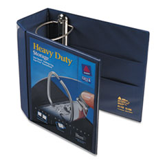 EZD Nonstick View Binder, 5" Capacity, 8-1/2"x11", Navy