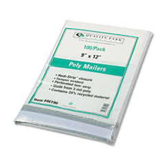 Poly Envelopes W/Perforation, Plain, 9"x12", 100/PK, White