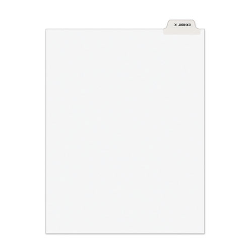 Divider, "Exhibit K", Bottom Tab, 8-1/2"x11", 25/PK, White