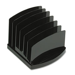 Incline Sorter, 6 Slots,Clip Holder,7-1/2"x7-1/2"x6-3/8", BK