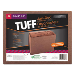 Expanding Files w/Flap, 12"x10", Letter, Jan-Dec, Brown
