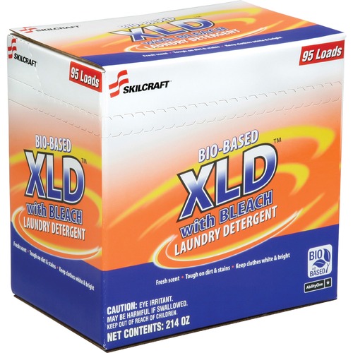Laundry Detergent, w/Bleach, Bio-Based, 214oz., 2/PK, White