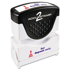 Shutter Stamp, FOR DEPOSIT ONLY, 1-5/8"x1/2", Red/Blue