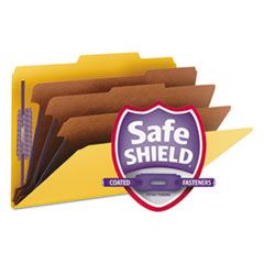 Classification Folders, 3 Dividers, Legal, 10/BX, Yellow
