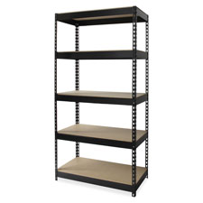 Riveted Steel Shelving, 48"x24"x84", Black