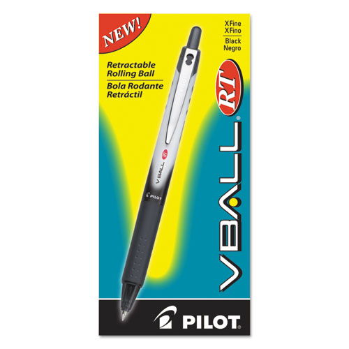 Rollerball Pen,Retractable,Extra-Fine,Black Barrel/Ink
