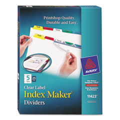 Index Maker, Laser/Inkjet, 5 Tab, 25-Set, 8-1/2"x11",Multi