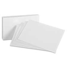 Index Cards, Blank, 8 Point, 85 lb., 5"x8", 100/PK, White