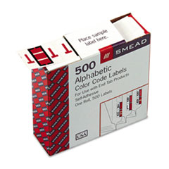 Color Code Labels, "T", 1"x1-1/4", 500/RL, Red