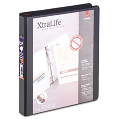 Clearvue Binder, D-Ring, 1" Capacity, 11"x8-1/2", Black
