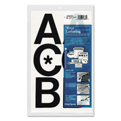 Vinyl Capital Letters, Adhesive, 3", 50 Letters, Black