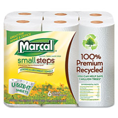 Paper Towels, 2-Ply, 140 Sheets/Roll, 6 Rolls/PK, White
