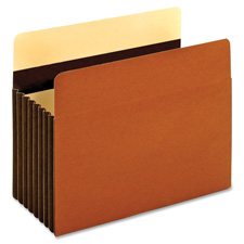 File Pockets, Legal, 24 Pt., 3-1/2", Exp, Brown