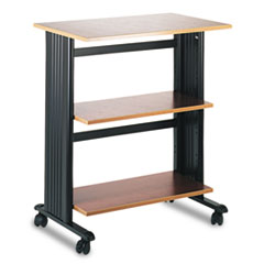 Printer Stand, Mobile, 3-Level,29-1/2"x20"x35",Black/Cherry