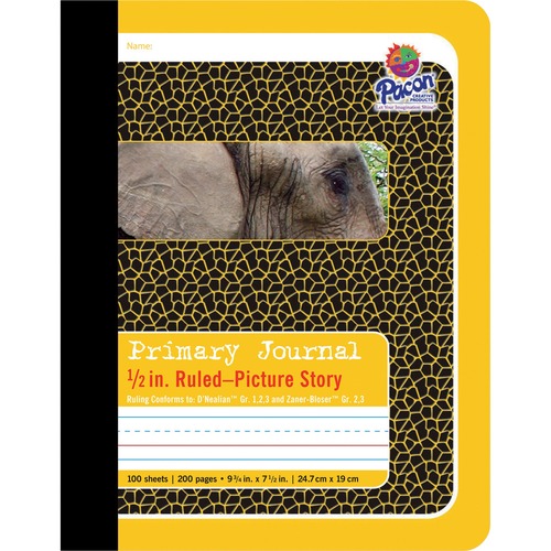 Composition Book, 1/2" Ruled, 100 Shts, 9-3/4"x7-1/2", BKWE