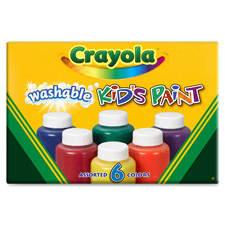 Washable Paint, 2 oz., 6/BX, Assorted