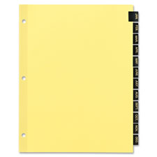 Leather-Look Tab Dividers, Monthly, 3HP, 8-1/2"x11", Buff