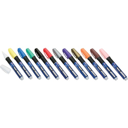 Paint Markers, Oil Based, Medium Point, 12/ST, Assorted