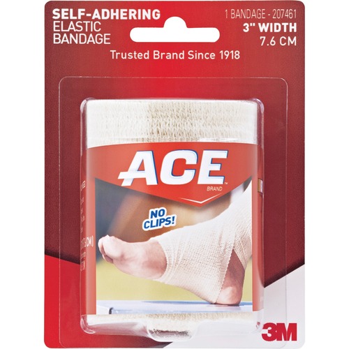Athletic Support Wrap, 3" W, Self-Adhering, Tan