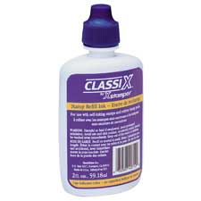 Refill Ink, for ClassiX pre-inked stamps, 2 oz Bottle, Black