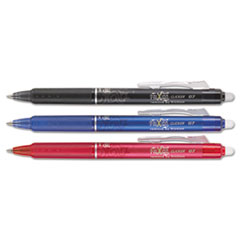 Retractable Gel Pens, Erasable, .7mm, 3/PK, AST Ink/Barrel