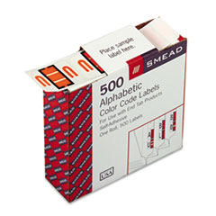 Color Code Labels, "U", 1"x1-1/4", 500/RL, Light Orange