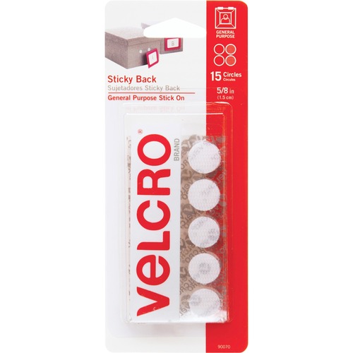 Sticky Back Round Coins, 5/8" Size, 15/PK, White