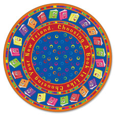 Circle Time Books Rug, Bright, 12' Round, Multi