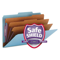 Classification Folders, 3 Dividers, Legal, 10/BX, Blue