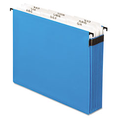 Hanging Expandable File,A-Z Tabs,9 Sections, Letter, Blue