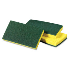 Medium Duty Scrub Sponge, 3-1/2"x6-1/4", 20/CT, YW/GN