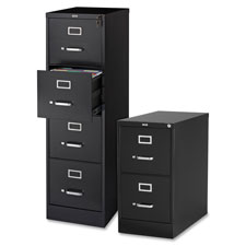 Vertical File, 22" Deep, 2-Dwr, Letter, 15"x22",28-3/8", BK