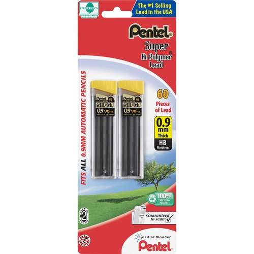 Hi-Polymer Lead, .9mm HB, 2/PK, Black