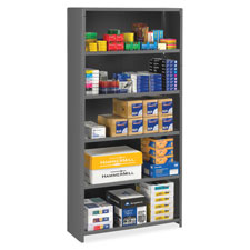 Closed Shelving, 5 Shelf, Adj., 36"x18"x75", Medium GY