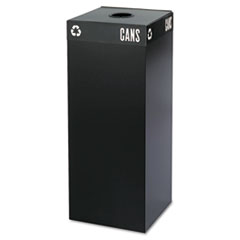 Recycling Receptacle, 37 Gal.,15-1/4"x15-1/4"x38", Black