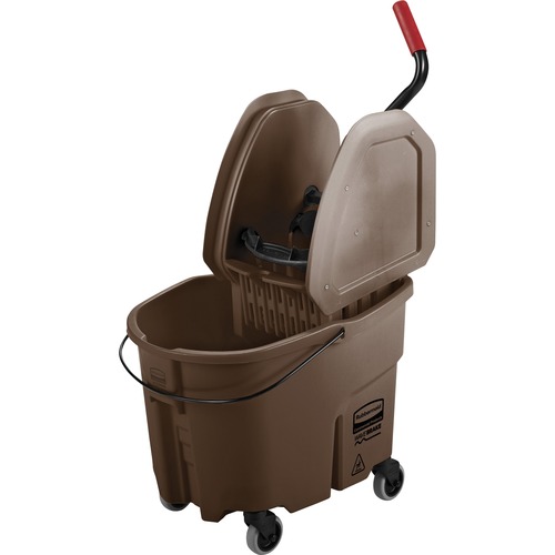 Mop Bucket/Wringer Combination, 26/35 Quart Bucket, Brown