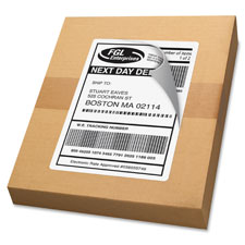 Shipping Labels, 3-1/3"x4", 6UP, 500Sht/Ct, White