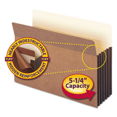 File Pockets, 5-1/4" Exp, Legal, 10/BX, Red Rope