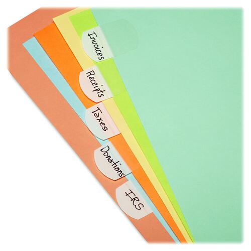Hefty Index Plastic Tabs, Removable, 1"x1-1/2",50/PK,White