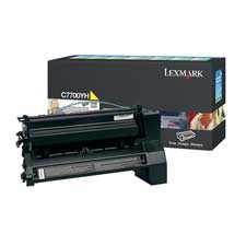Genuine OEM Lexmark C7700YH High Yield Yellow Return Program Print Cartridge