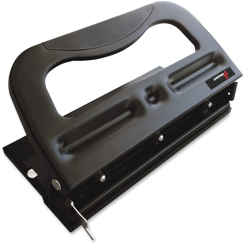 3-Hole Punch, Adjust, Hvy Dty, 32 Sheet Cap, Black