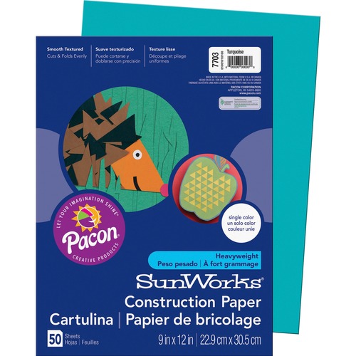 Construction Paper, 9"x12", 50Shts, 50/PK, Turquoise