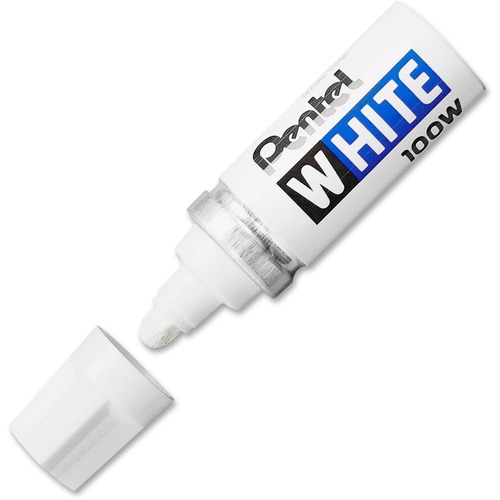 Felt Tip White Marker, Broad Point, White